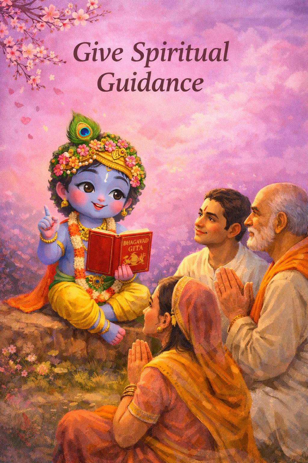 Krishna teaching the wisdom of Bhagvad Gita